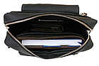 Чоловіча шкіряна сумка-барсетка з ручкою і ременем через плече планшет із натуральної шкіри чорна 25*23*5,5 см, фото 5