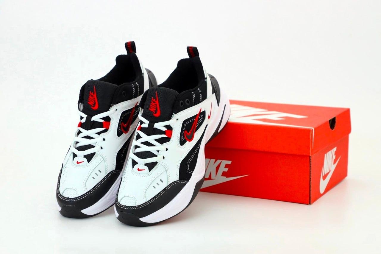 Чоловічі кросівки Nike M2K Tekno (чорні з білим і червоним) різнобарвні спортивні весняні кроси К12134 top, фото 1