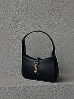 Женская сумка хобо Yves Saint Laurent Hobo Black (черная) AS004 маленькая супермодная сумочка с эмблемой YSL
