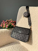 Женская деловая сумка LV (Louis Vuitton) Box Black (черная) AS055 модная стильная экокожа с монограммой top