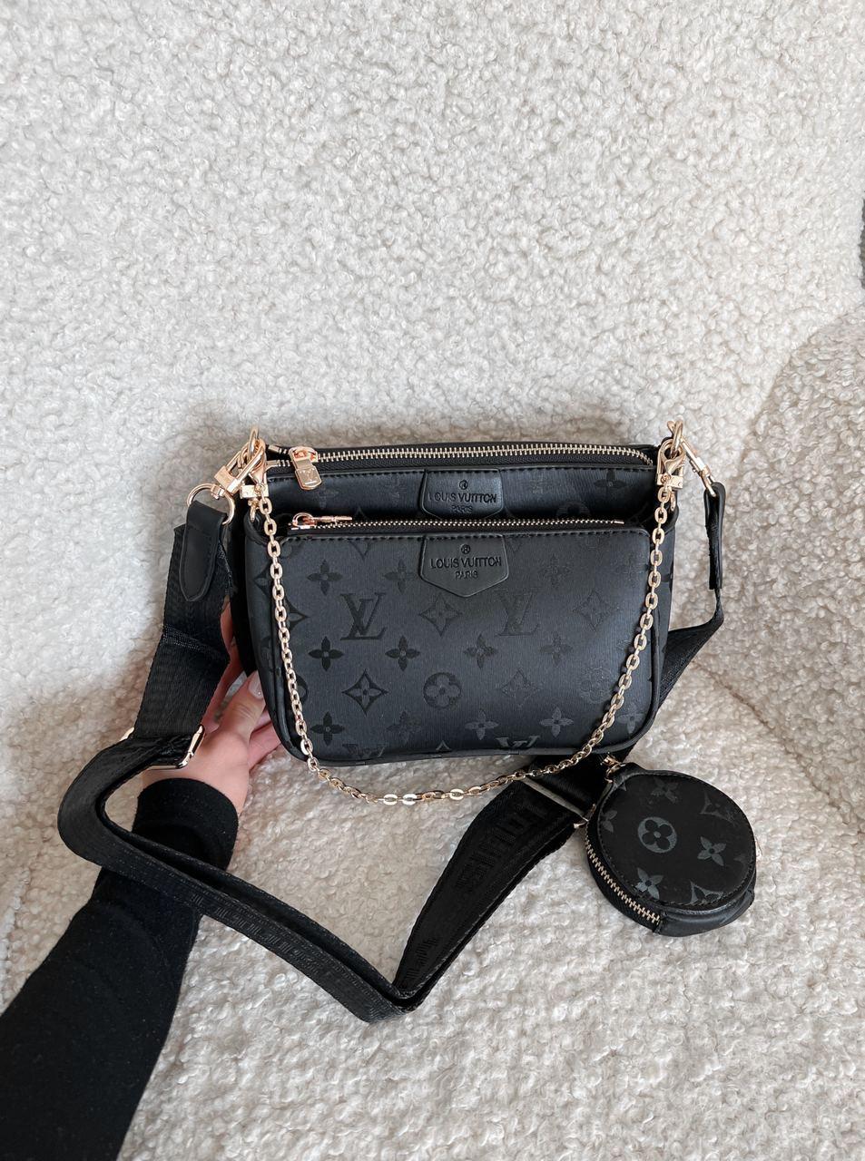 Жіноча сумка Louis Vuitton Multi Pochette Black (чорна) красива модна стильна сумка AS270 топ, фото 1