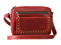 Женская кожаная маленькая сумка клатч кросс-боди через плечо из натуральной кожи красная