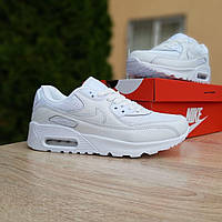 Женские кроссовки Nike Air Max 90 (белые) повседневные спортивные комбинированные кроссы О20094 cross