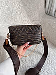 Жіноча сумка LV Wave Multi Pochette Brown (коричнева) AS277 красива модна стильна екошкіра з монограмою top, фото 3