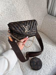Жіноча сумка LV Wave Multi Pochette Brown (коричнева) AS277 красива модна стильна екошкіра з монограмою top, фото 5