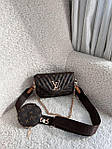 Жіноча сумка LV Wave Multi Pochette Brown (коричнева) AS277 красива модна стильна екошкіра з монограмою top, фото 9