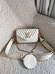 Жіноча сумка LV Wave Multi Pochette Milk (біла) AS278 красива модна стильна екошкіра з монограмою top, фото 8