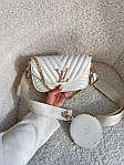 Жіноча сумка LV Wave Multi Pochette Milk (біла) AS278 красива модна стильна екошкіра з монограмою top, фото 10