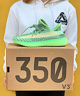 Женские кроссовки Adidas Yeezy Boost 350 V2 Yeezreel (зелёные) яркие лёгкие демисезонные кроссы PD6290 cross