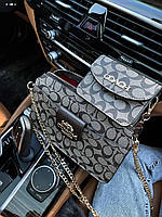 Жіноча сумка подарункова Coach Black (сіра) art0279 дуже красива стильна з гаманцем на довгому ланцюжку cross