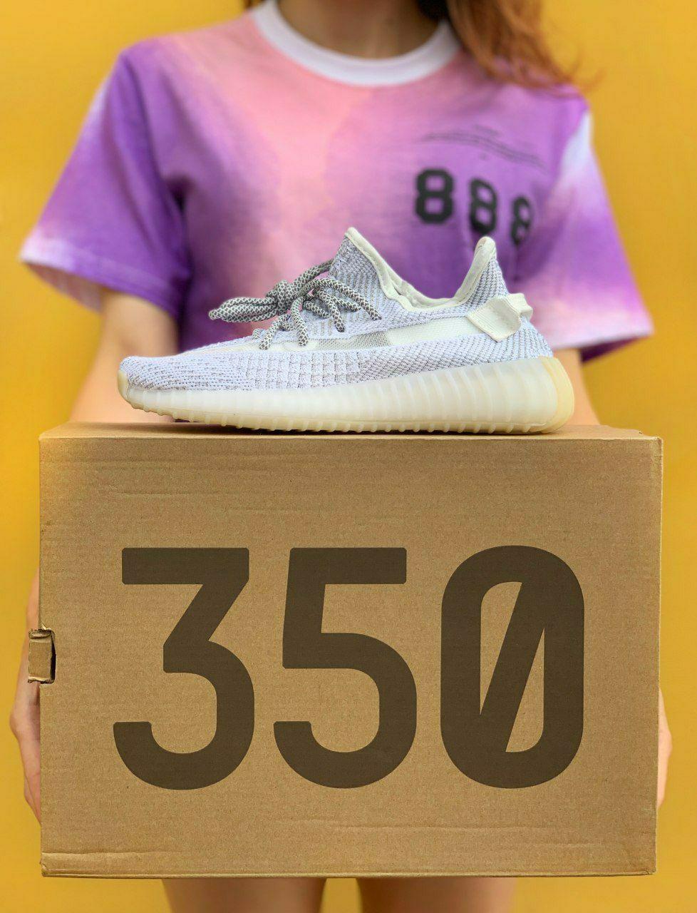 Чоловічі кросівки Adidas Yeezy Boost 350 V2 White 11 Reflective (білі) модні повсякденні кроси PD4928 top