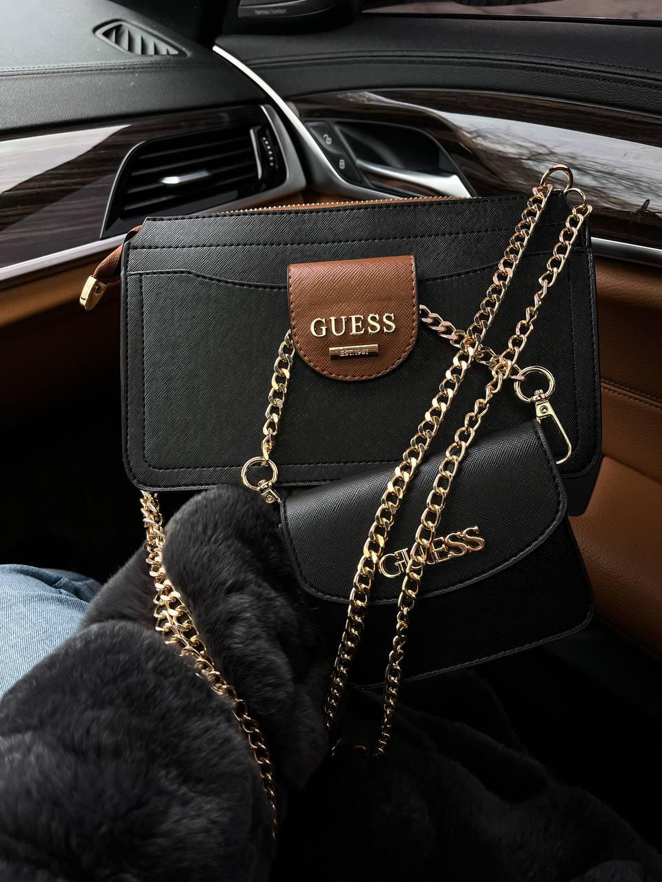 Жіноча сумка подарункова Coach Black (чорна) art0277 дуже красива стильна з гаманцем на довгому ланцюжку top
