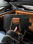 Жіноча сумка подарункова Coach Black (чорна) art0277 дуже красива стильна з гаманцем на довгому ланцюжку top, фото 11