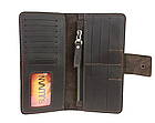 Жіночий шкіряний гаманець клатч купюрник-ленгер із натуральної шкіри коричневий, фото 3