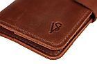 Жіночий шкіряний гаманець купюрник-ленгер із натуральної шкіри світло-коричневий, фото 7