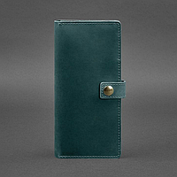 Мужской кожаный тревел-кейс кошелек портмоне из натуральной кожи зеленый
