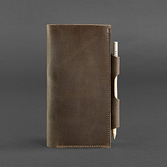 Чоловічий шкіряновел-кейс гаманець органайзер холдер для документів портмоне з натуральної шкіри темно-коричневий