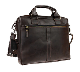 Жіноча шкіряна сумка для документів А4 офісна велика з натуральної шкіри на плече з ручками коричнева