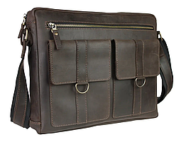 Жіноча шкіряна сумка для документів А4 велика офісна з натуральної шкіри на плече коричнева