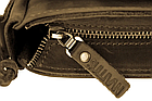 Жіноча шкіряна маленька сумка клатч крос-боді через плече з натуральної шкіри оливкова, фото 8