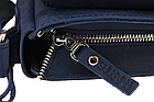 Жіноча шкіряна маленька сумка клатч крос-боді через плече з натуральної шкіри синя, фото 7