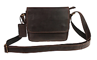 Женская кожаная маленькая сумка клатч кросс-боди через плечо из натуральной кожи коричневая