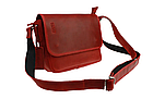 Жіноча шкіряна маленька сумка клатч крос-боді через плече з натуральної шкіри червона, фото 2
