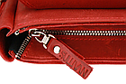 Жіноча шкіряна маленька сумка клатч крос-боді через плече з натуральної шкіри червона, фото 7