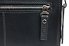 Жіноча шкіряна маленька сумка клатч крос-боді через плече з натуральної шкіри чорна, фото 4