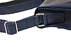 Жіноча шкіряна маленька сумка клатч крос-боді через плече з натуральної шкіри синя, фото 5