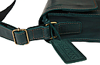Жіноча шкіряна маленька сумка клатч крос-боді через плече з натуральної шкіри зелена, фото 5