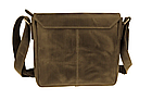 Жіноча шкіряна маленька сумка клатч крос-боді через плече з натуральної шкіри оливкова, фото 3