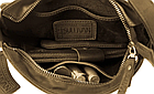 Жіноча шкіряна маленька сумка клатч крос-боді через плече з натуральної шкіри оливкова, фото 8