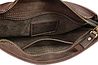 Жіноча шкіряна маленька сумка клатч крос-боді через плече з натуральної шкіри коричнева, фото 6