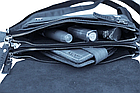 Жіноча шкіряна маленька сумка-клатч барсетка через плече з натуральної шкіри синя, фото 9