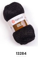 Нитки пряжа для в'язання акрил з люрексом/метанітом GOLD YarnArt Голд ЯрнАрт № 13284 чорний/срібло
