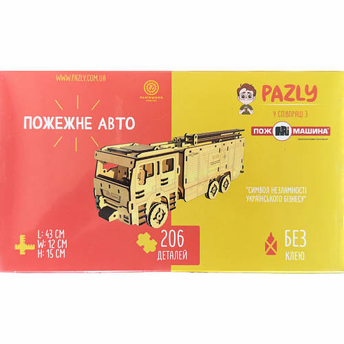 Купить Детский деревянный 3D конструктор-пазл "Пожарное авто", 202 ...