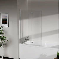 Стеклянная шторка для ванны AVKO Glass RDW02-J2 50+40x140 Silver