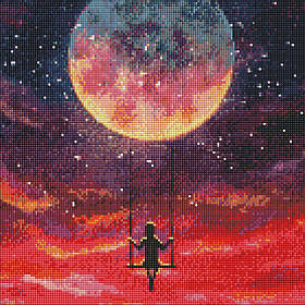 Алмазна мозаїка/вишивка Космічні гойдалки 40*40 см Ідейка AMO 7288