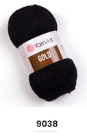Нитки пряжа для в'язання акрил з люрексом/метанітом GOLD YarnArt Голд ЯрнАрт № 9038 - чорний/чорний