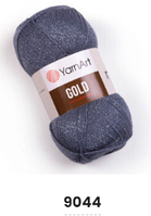 Нитки пряжа для в'язання акрил з люрексом/метанітом GOLD YarnArt Голд ЯрнАрт № 9044 - темний сірий