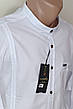 Чоловіча сорочка комір-стійка Fly Boys vds-0101 біла приталена однотонна Туреччина ошатна напівбатал, фото 7