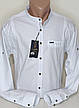 Чоловіча сорочка комір-стійка Fly Boys vds-0101 біла приталена однотонна Туреччина ошатна напівбатал, фото 6
