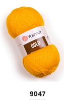 Нитки пряжа для в'язання акрил з люрексом/метанітом GOLD YarnArt Голд ЯрнАрт № 9047 - жовтий