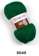 Нитки пряжа для в'язання акрил з люрексом/метанітом GOLD YarnArt Голд ЯрнАрт № 9049 - смарагд