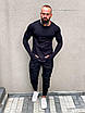 Стильний чоловічий комплект чорний лонгслів чорні штани карго з накладними кишенями Розміри: S, M, L, XL, фото 3