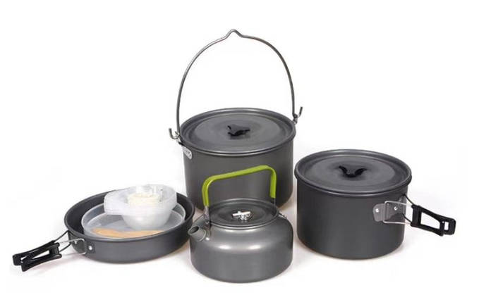Туристичний антипригарний набір MA-131 Cooking Set для приготування їжі на відкритому повітрі на 4-6 осіб, фото 1