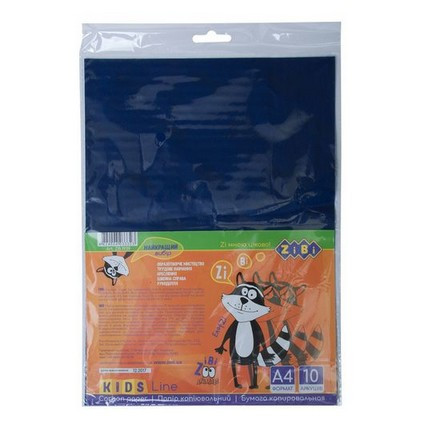 Папір копіювальний А4 10арк синій Zibi