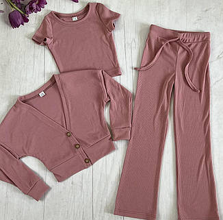 Костюм для дівчинки рубчик трійка Єсенія | на ріст 140, 146р., фото 1