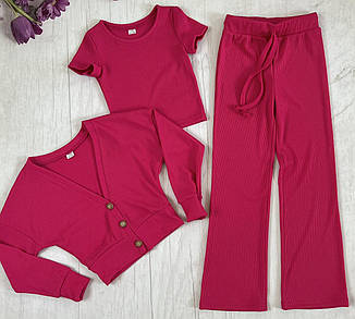 Костюм для дівчинки рубчик трійка Єсенія | на ріст 140, 146р., фото 1